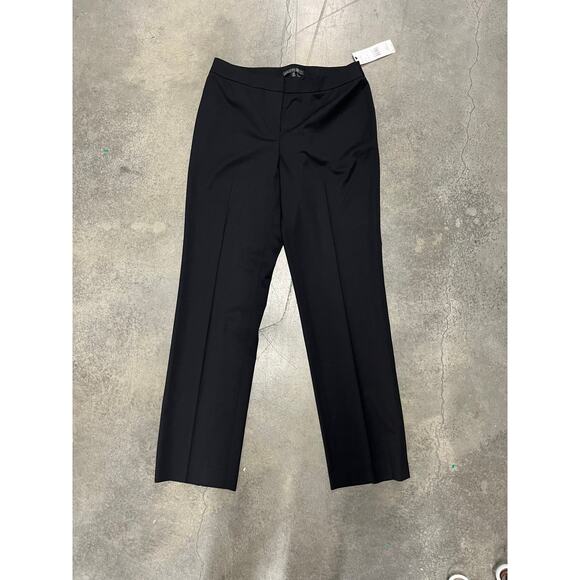 NWT Lafayette 148 Wool Straight Leg Black Career Preppy Pants 10 - Picture 1 of 8